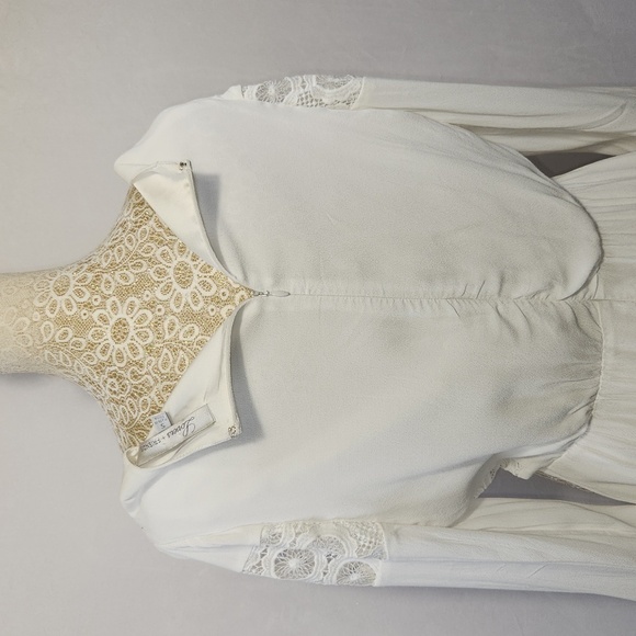 Lovers + Friends Revolve Women's Size S White Jesse Crochet Long Sleeve Romper - Picture 11 of 15